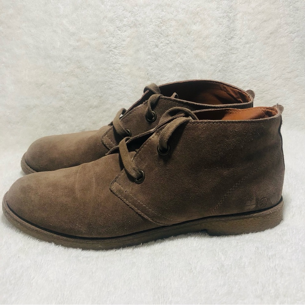 Lucky Brand Chukka Boots LP Emillia Suede Leather Ankle Boots Shoes Sz 8 Brown
